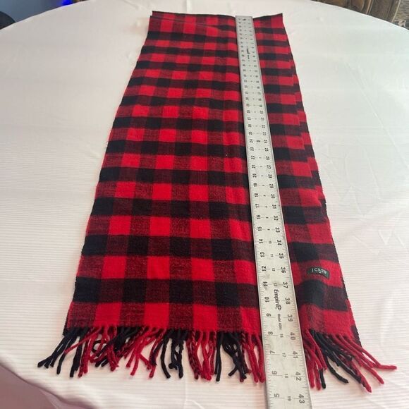J. Crew Red Black Lumberjack Scarf Soft - Picture 5 of 6
